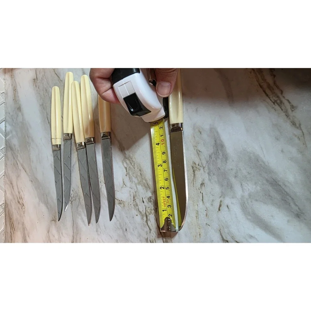 2 Sets Of 6 Warwick Stainless Sheffield English Blades Brown & Cream. 12 Total